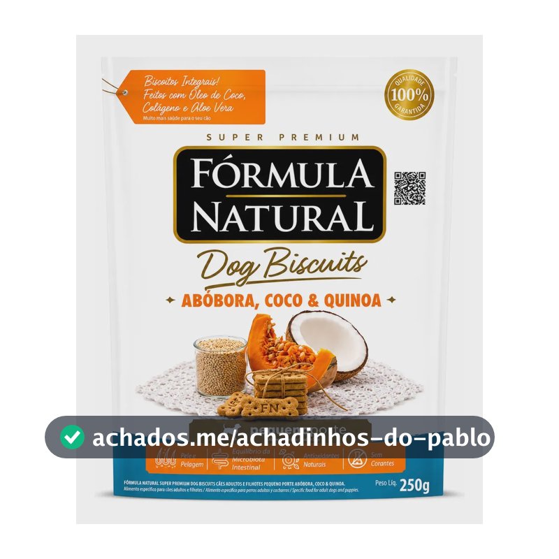 Petisco Fórmula Natural Dog Biscuits Abóbora Rp 250g