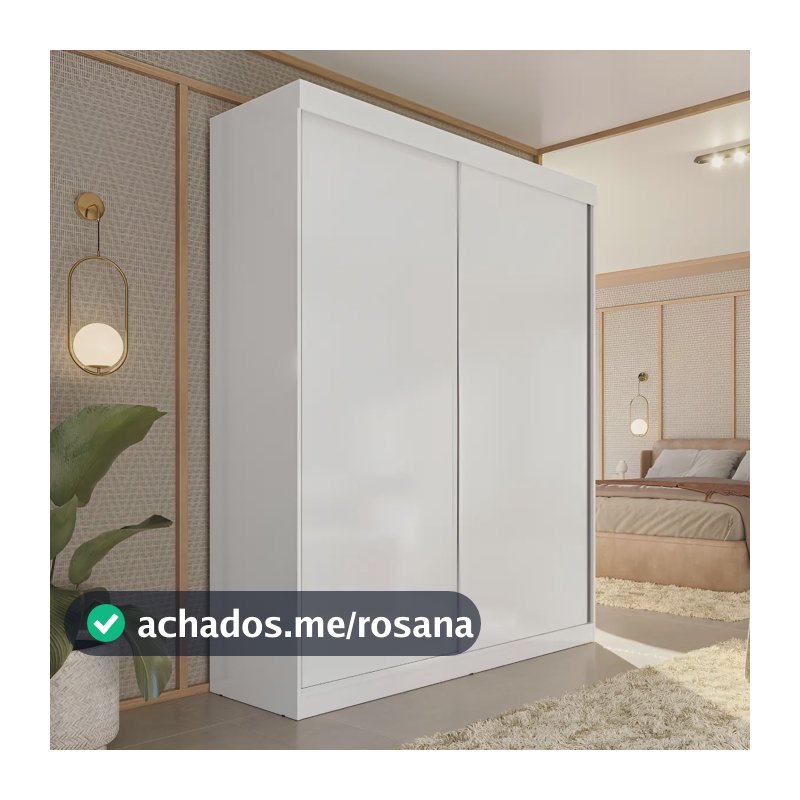 Guarda Roupa Solteiro 2 Portas De Correr 2 Gavetas Jb Cor Branco