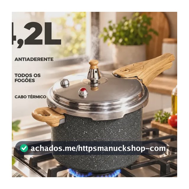 Panela de Pressão VIVATUTTO Grafite de 4.2L com Revestimento Cerâmico Antiaderente para Indução