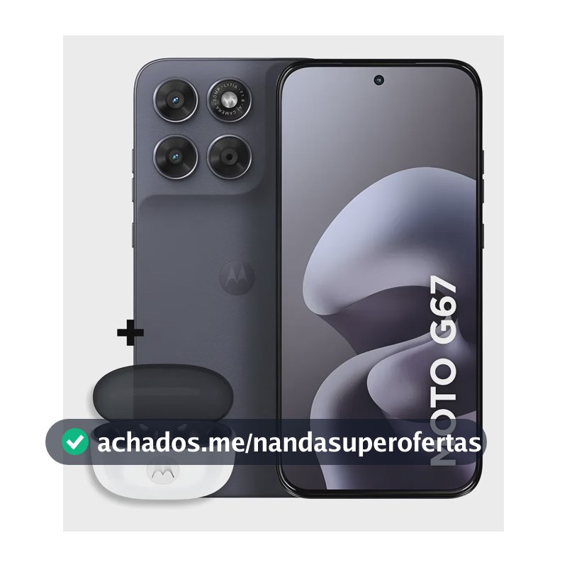 Kit Smartphone Motorola Moto G67 5g 128gb Chumbo + Moto Buds 2 Preto