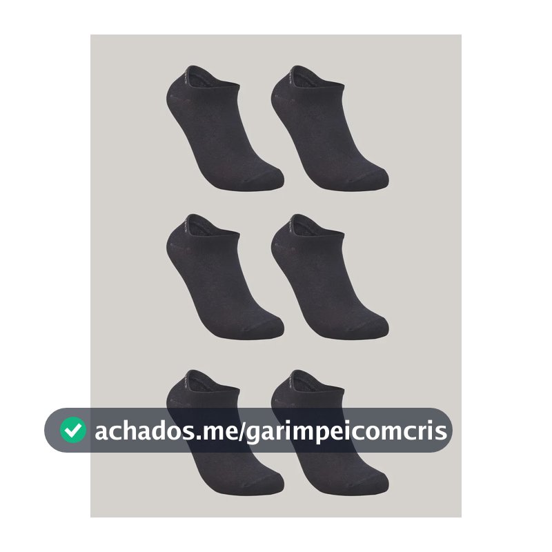 Kit De 6 Pares De Meias Masculino E Feminino Sapatilha Lupo Preto Liso 41-44