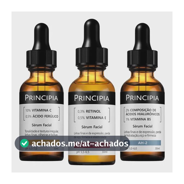 Principia Kit C/3 Séruns Vitamina C + Retinol + Hialurônicos
