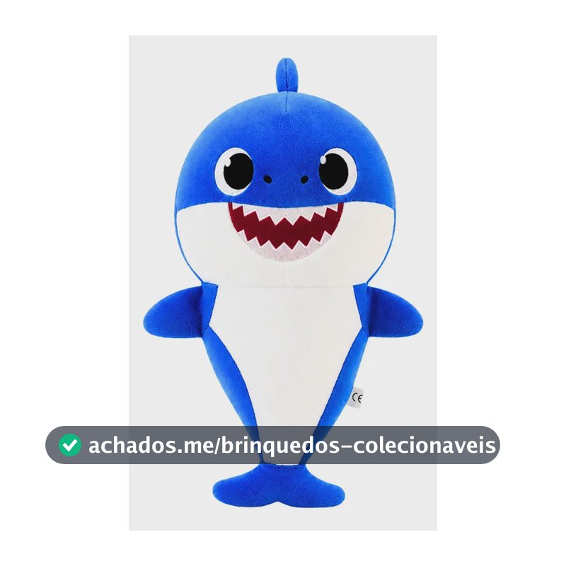 Pelúcia Baby Shark Coleção Bebê Antialérgico Musical Com Led Cor Azul