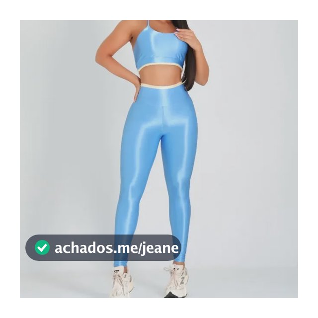Conjunto Fitness Calça + Top Feminino Canelado Poliamida