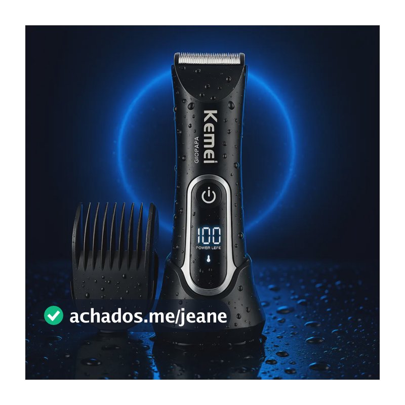 Aparador Pelos Corpo Unissex Barbeador  Prova D'agua Sem Fio Preto 110v/220v