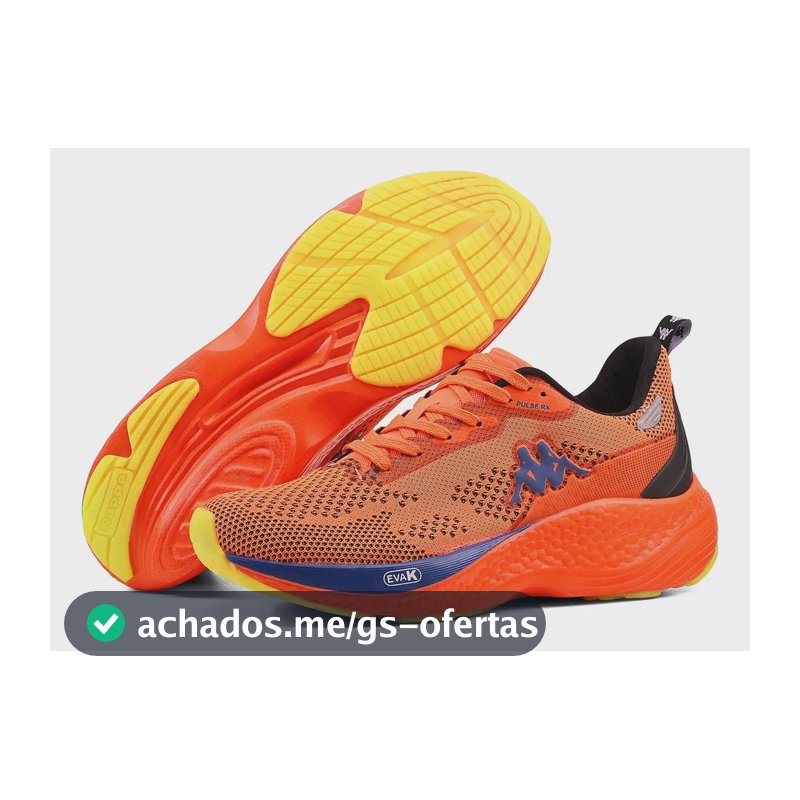 Tênis Kappa Pulse Rx Unissex Corrida Conforto Laranja-royal 42