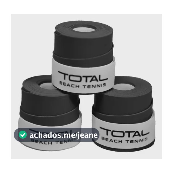 Kit 3 Unidades Overgrip Raquetes Total Beach Tennis | Premium Itf Profissional | Cor Preto