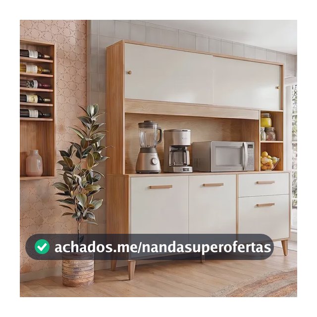 Armário de Cozinha Completa Compacta 5 Portas em MDF Cinamomo/Off White - Blue Moby