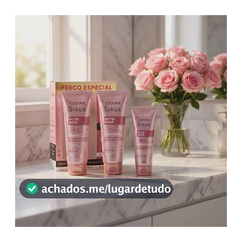 Kit Nutri Rose Shampoo 250ml + Cond 125ml + Leave-in 30ml
