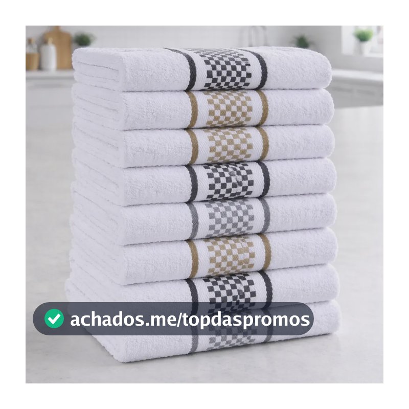 Kit 10 Panos De Prato Felpudo Atoalhado Premium Luxo 40x60 Multicolorido Quadriculado