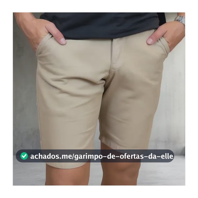 Bermuda Sarja Masculina Slim Chino Social Algodão 100% Vrn