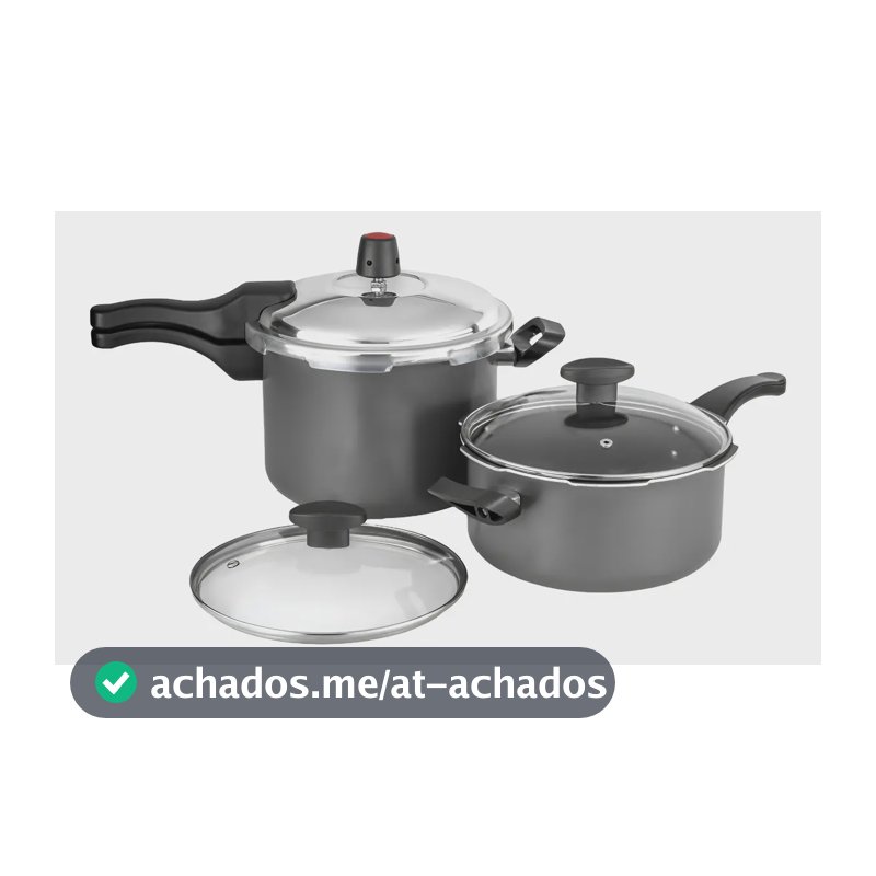 Jogo De Panelas Cozillar Pressão 3 E 4,5 Litros Antiaderente Cor Grafite