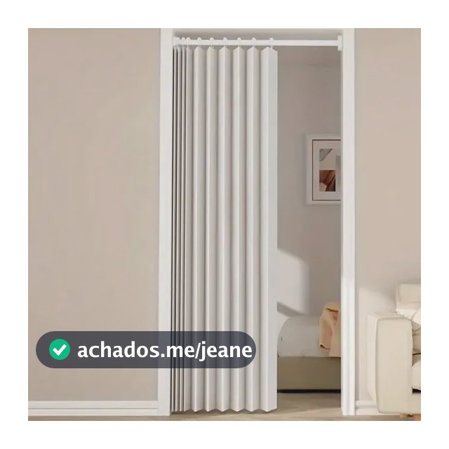 Porta Divisória Dobrável Tipo Moldura De 1mx2m Em Bege