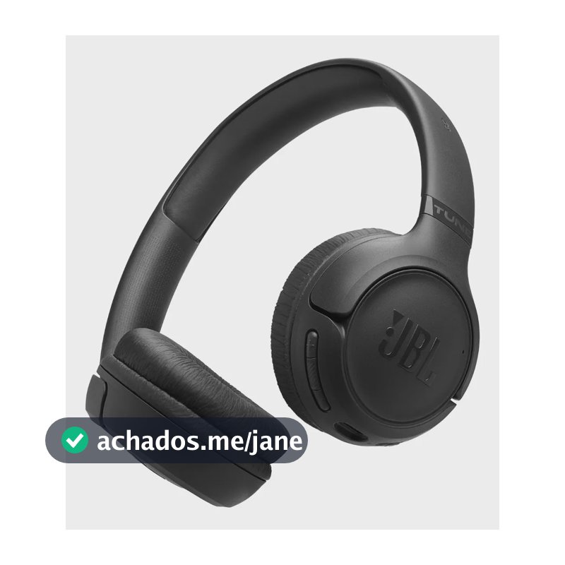 Fone de Ouvido JBL Tune 530BT Bluetooth Sem Fio Preto Headphone com Microfone Wireless Estéreo Graves Potentes Confortável