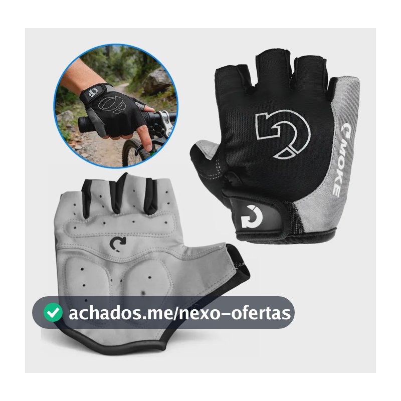 Luva Ciclismo Academia Acolchoada Respirável Antiderrapante Preto Gg