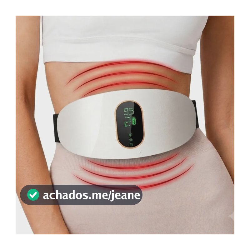 Cinturão Cólica Alívio Rápido Massageador Abdominal Forte Branco