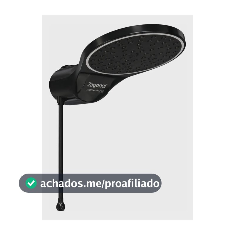 Chuveiro Ducha Elétrico Parede Zagonel Eletrônica Moment Preto 7.5 Kw