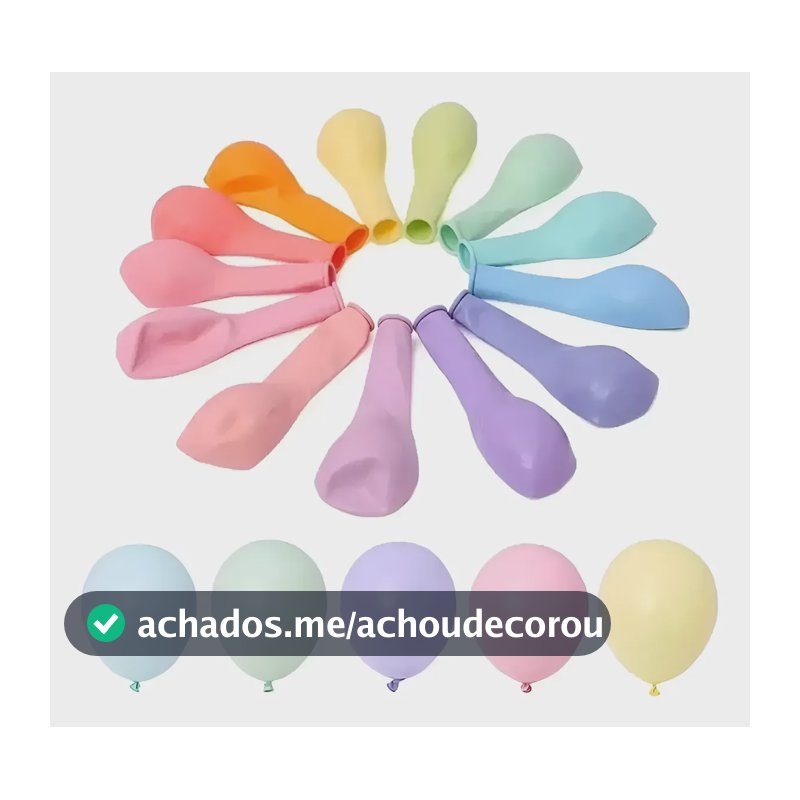 Balão Bexiga Candy Colors - Tom Pastel - 50 Unidades N° 5