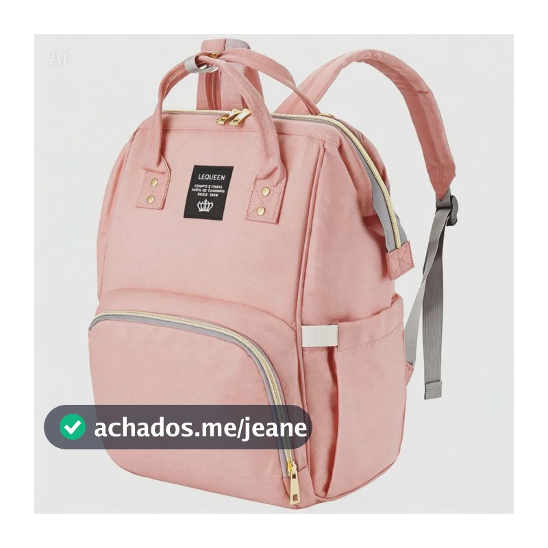Mochila Maternidade Impermeável Preto Com Bolsos Térmicos 42 Rosa-claro Liso