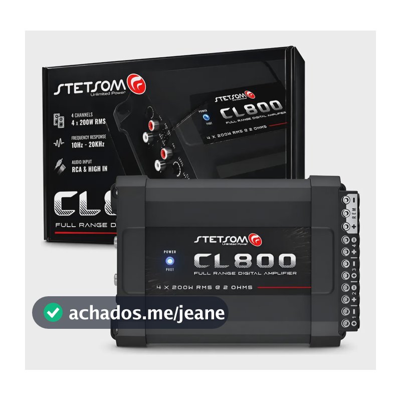 Modulo Stetsom Cl800.4 Amplificador Som Carro 400w 2ohms 4ch Preto