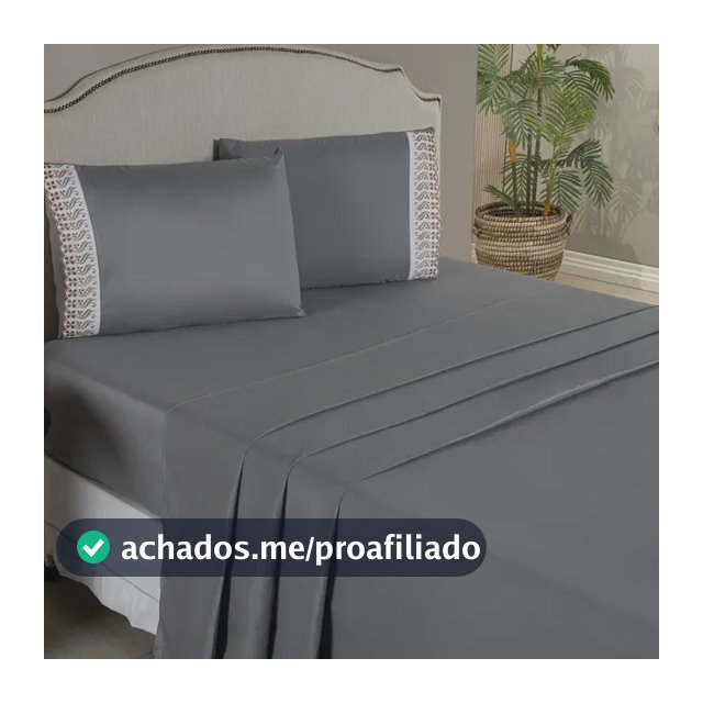 Kit Jogo Lençol Casal Bordado Inglês 100 Algodão 4 Peças