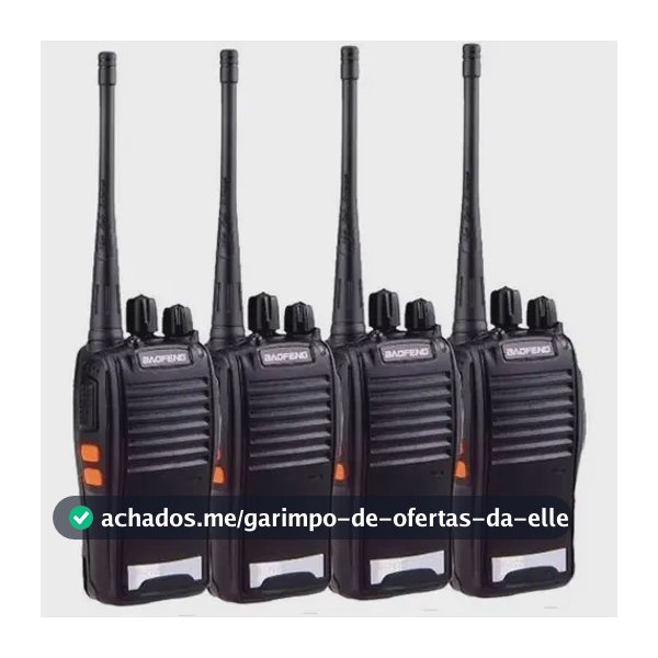 Kit Com 4 Radios Baofeng 777s Bandas de freqüência 433 Cor Preto
