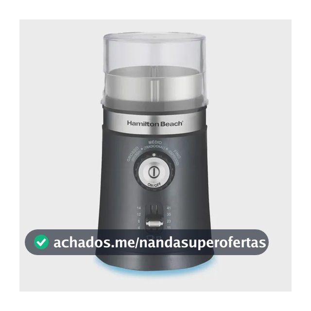 Moedor de Café Elétrico Hamilton Beach Ajustável Inox 150W Triturador Grãos Sementes Cuba Removível