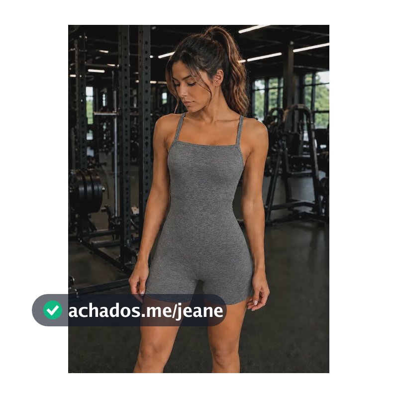 Macaquinho Feminino Fitness Roupa Academia Suplex Mescla P