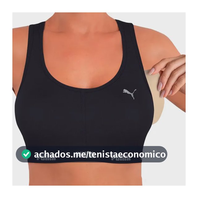 Top Puma C/ Bojo Removível Alta Sustentação Academia Fitness