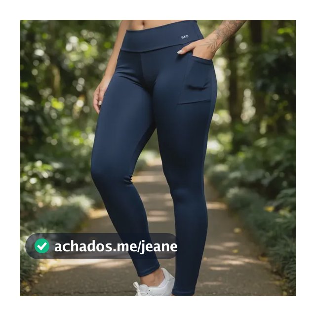Calça Legging Bolso Gkd Cintura Alta Leg Zero Transparência