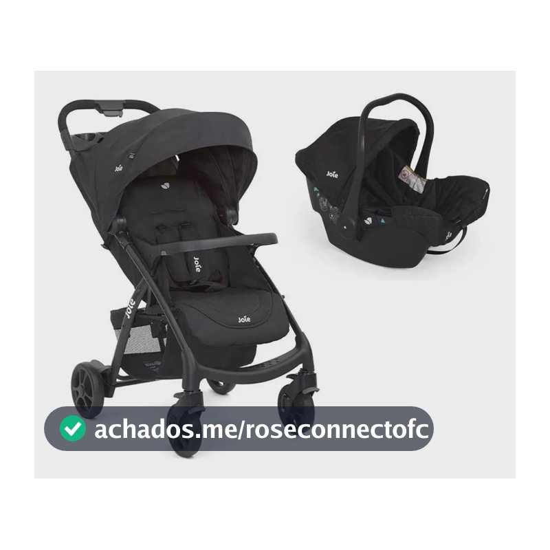 Carrinho De Bebê Com Bebê Conforto Muze E Juva - Joie Cor Preto Coal Chassi Preto