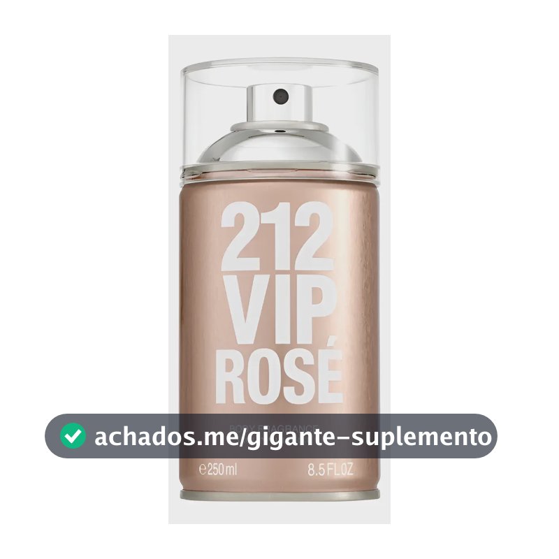 Body Spray Carolina Herrera 212 Vip Rosé Feminino 250ml - Body Splash de longa fixação