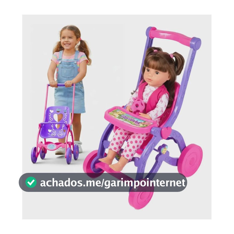 Carrinho De Boneca Bebê Reborn Brinquedo Menina Desmontável Lilás/rosa