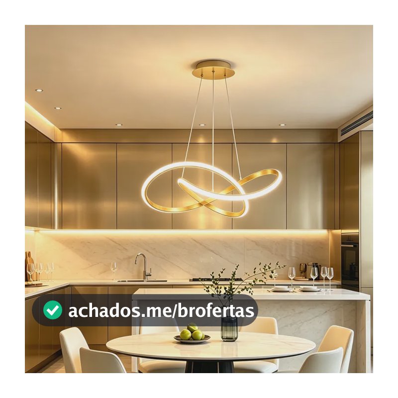 Luminária Suspensa Com Design De Trevo, 3 Em 1 110v-/220v Dourado