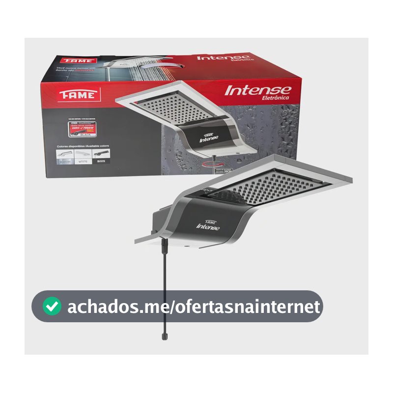 Chuveiro Eletrônico Fame Intense Black 7800W Preto/Cromado Parede