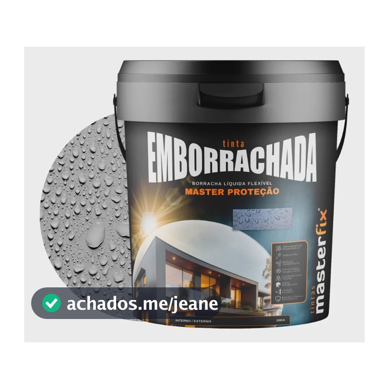 Tinta Emborrachada Masterfix 4kg Impermeável Flexível Acabamento Fosco Cor Nanquim