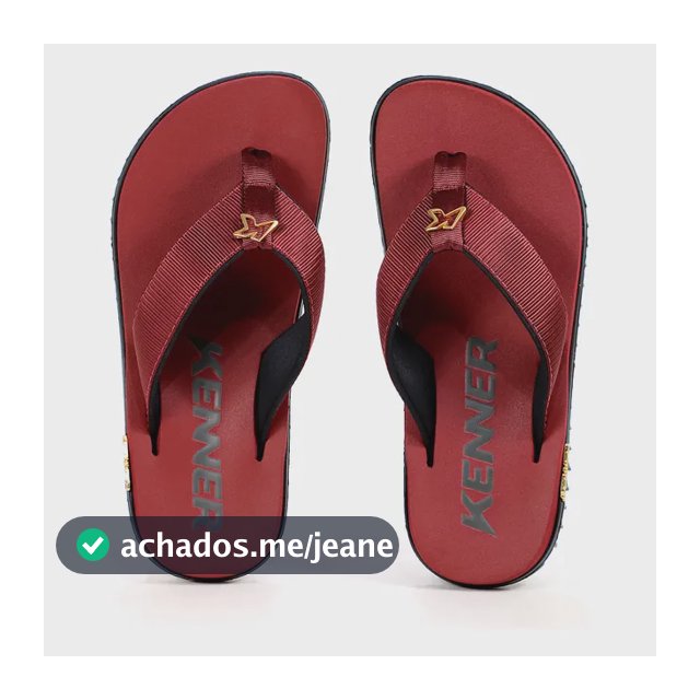 Chinelo Kenner Kivah Confortável Neoprene Solado Vermelho Vermelho 45 Br