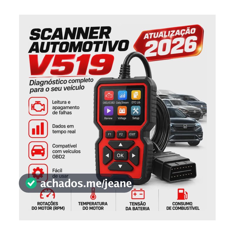 Scanner Automotivo Obd2 V519 Apaga Falhas Injeção