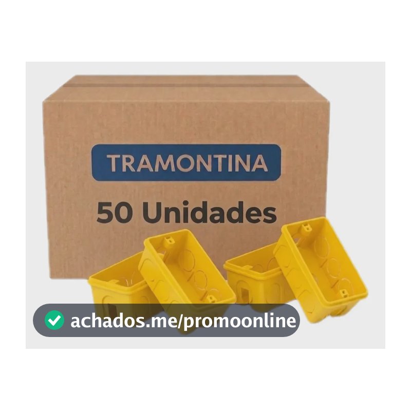 Kit 50 Caixa De Embutir 4x2 Luz Parede Tramontina Amarela