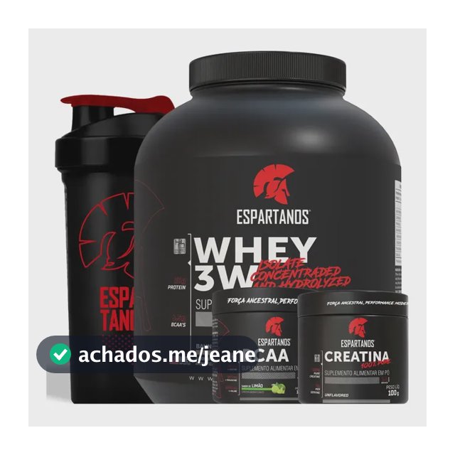 Whey Protein 3w 1,8kg + Bcaa + Creatina + Shaker