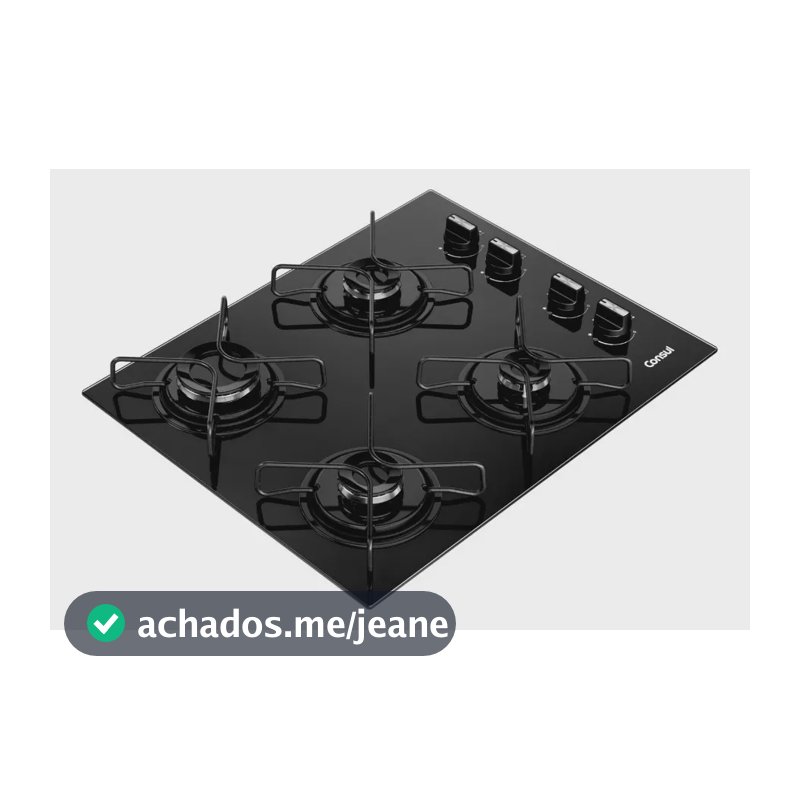 Cooktop Consul a Gás 4 Bocas com Grades Estáveis - CD060BE Preto