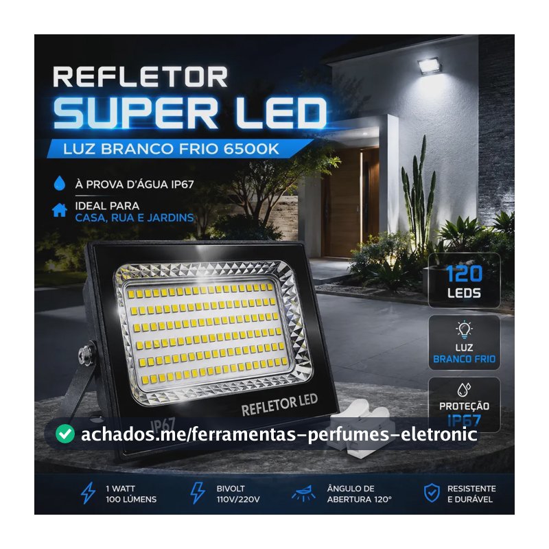 Kit 2 Refletor Super Led 400w Ip67 Holofote Bivolt Prova D'água Branco Frio 6500k Preto