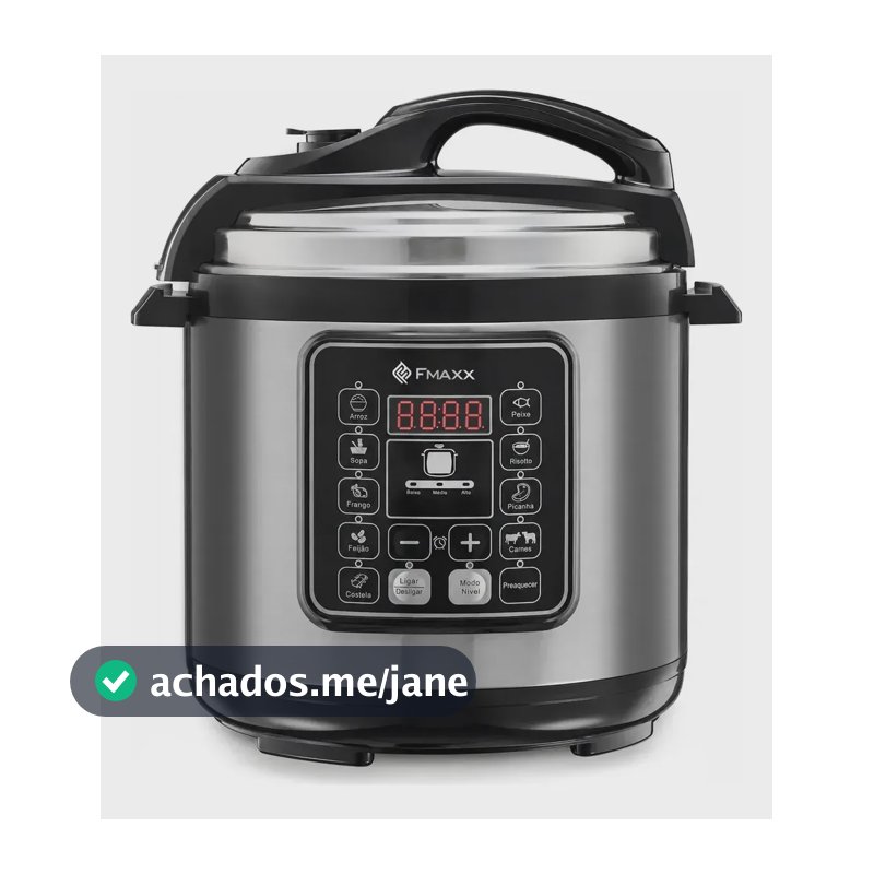 Panela De Pressão Elétrica Digital 6l, Fmaxx, Inox 1000w Cinza 60hz