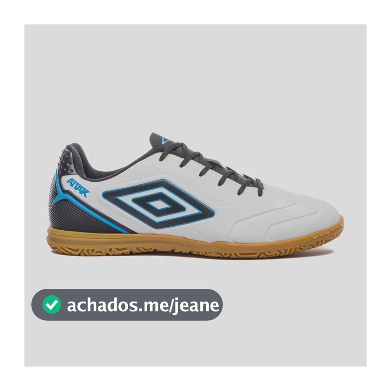 Chuteira Futsal Umbro Masculina Cimento Attak Iii Unisex Branco/preto/cloisonne 39 Br