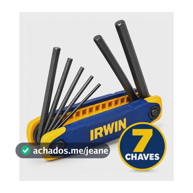 Jogo Chave Canivete Hexagonal 7 Peças Irwin Aço Resistente Azul