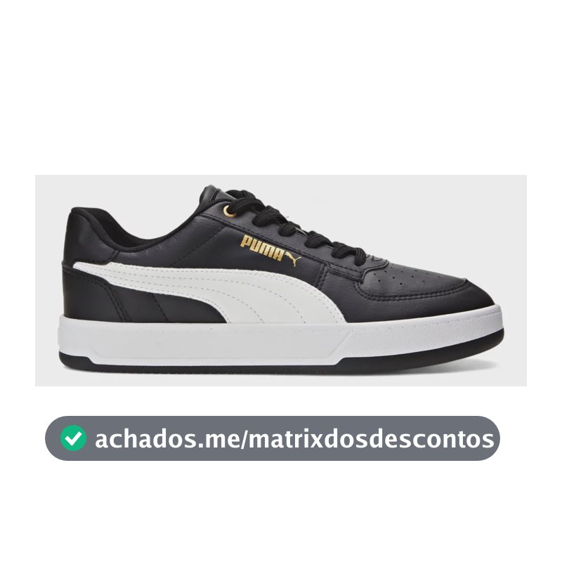 Tênis Feminino Caven 2.0 Puma Puma Black-puma White-gold Liso 37 Br