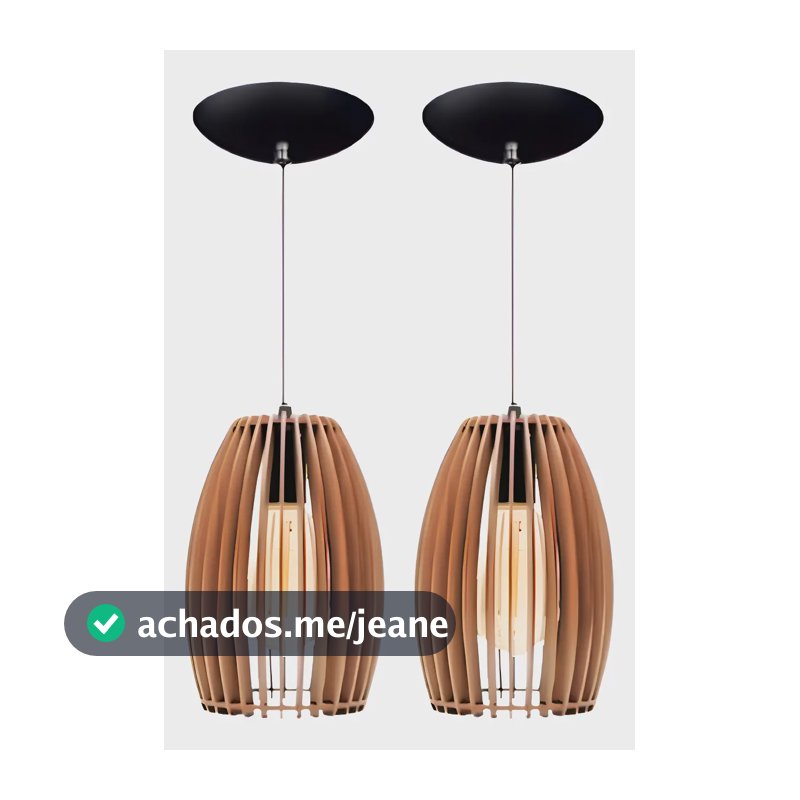 Kit 2 Pendentes Luminaria Modelo Roma Moderno Bivolt Marrom 127/220v Marrom