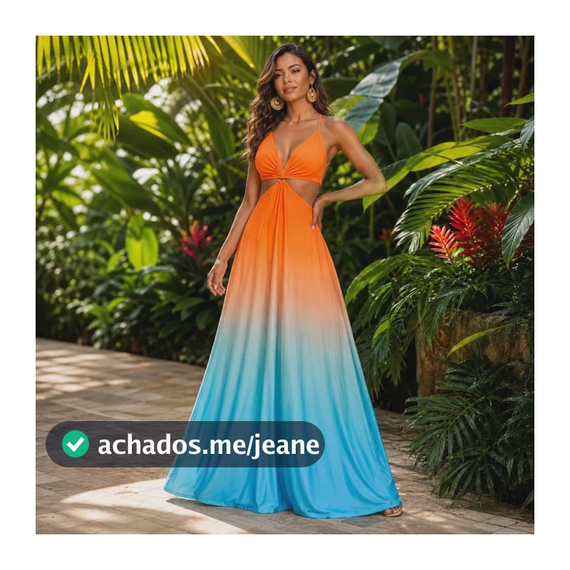 Vestido Longo Feminino Frente Única Degradê Moda Verão P-g Multicolorido Degrade Royal Único