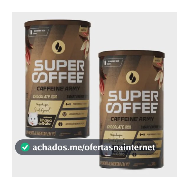 2x Supercoffee Língua De Gato 380g - Caffeine Army Sabor Chocolate