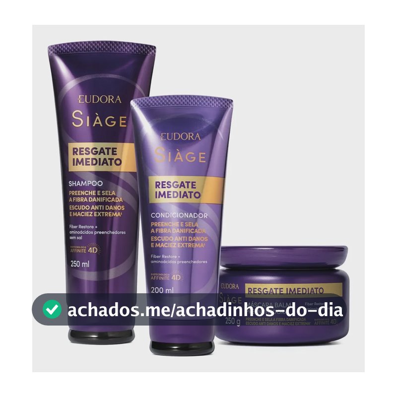Kit Siàge Resgate Imediato Shampoo + Condicionador + Máscara